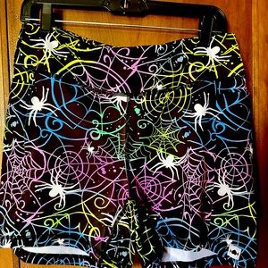 COPY - WodBottom Halloween Rainbow Spiderwebs Shorts XL